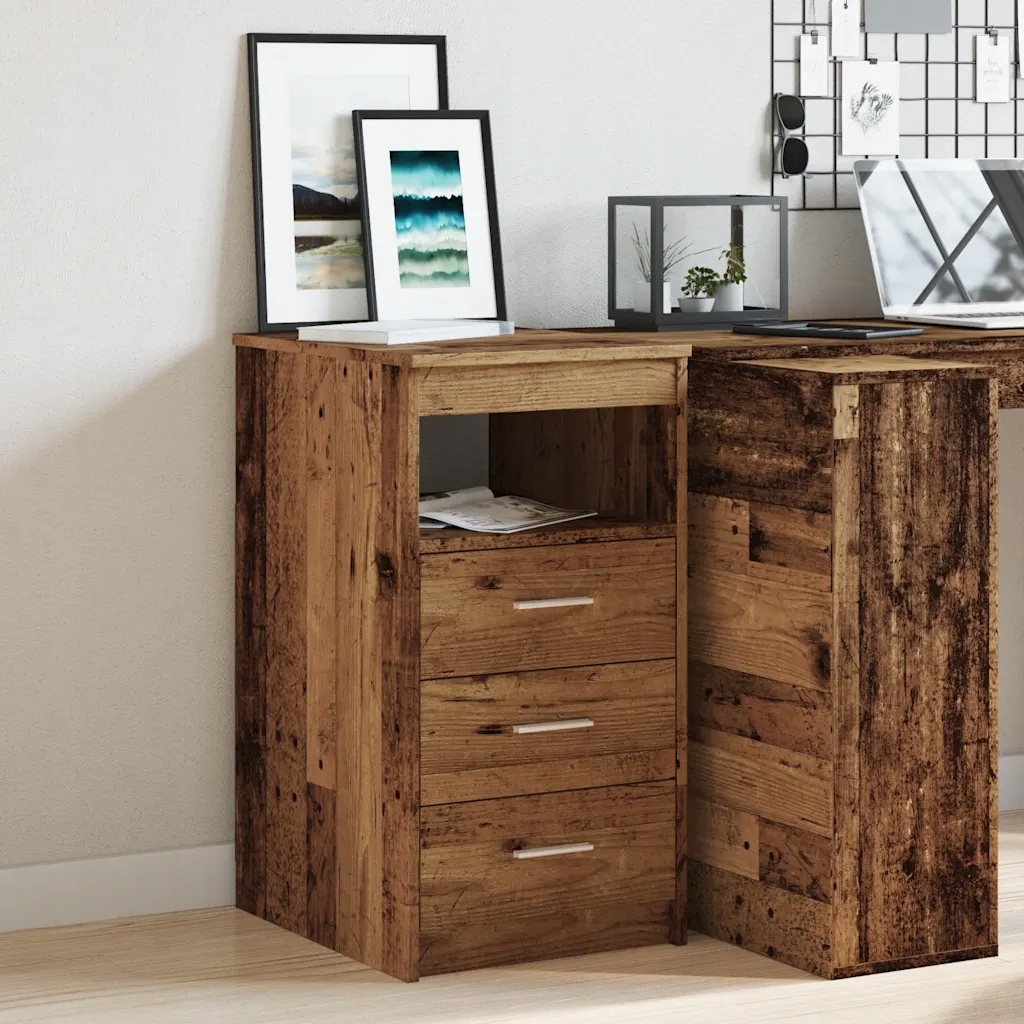 Komoda se zásuvkami old wood 40 x 50 x 76 cm kompozitní dřevo Hnědá 856004