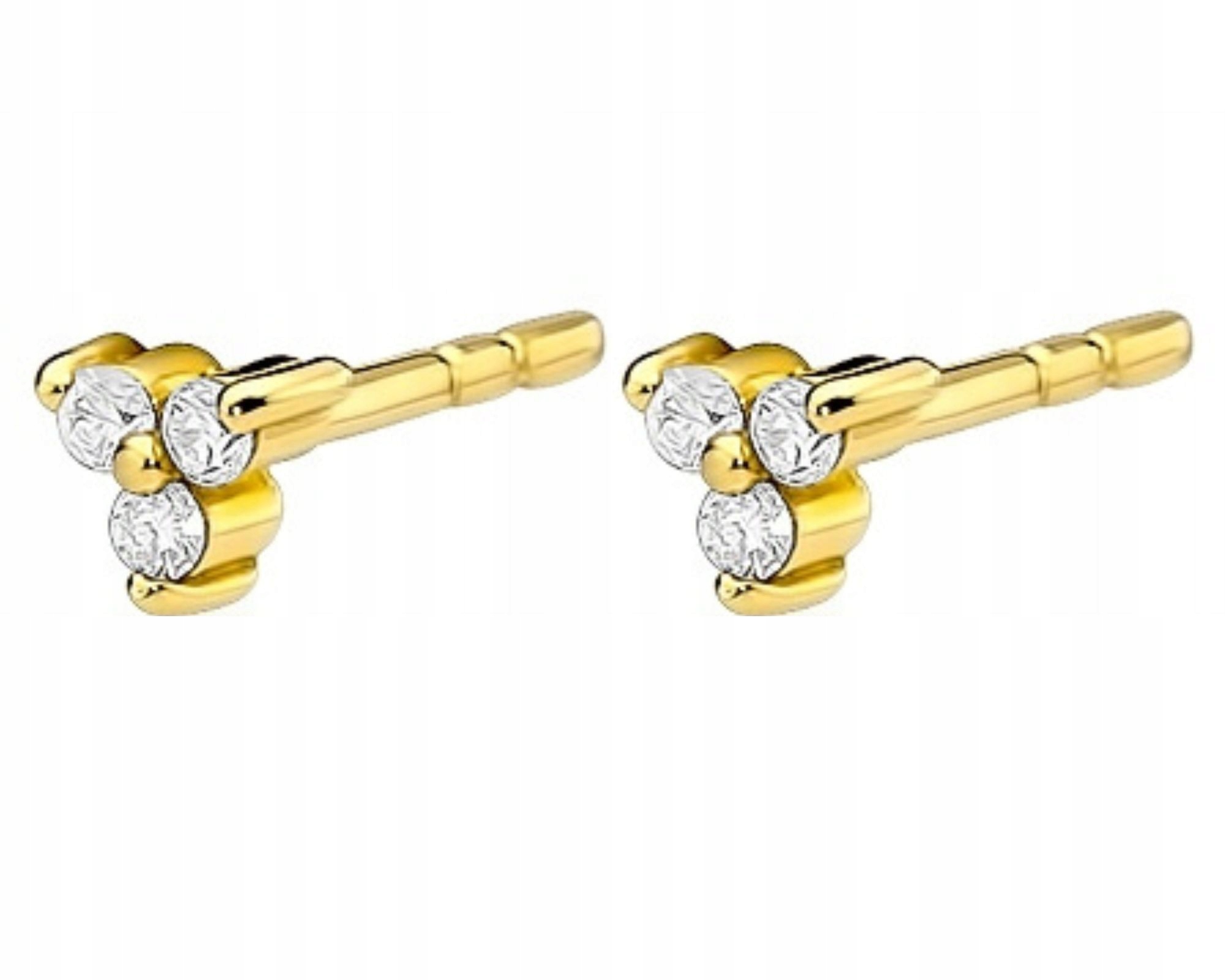 Zlaté náušnice s brilianty 0,09 ct, tyčinky, vruty