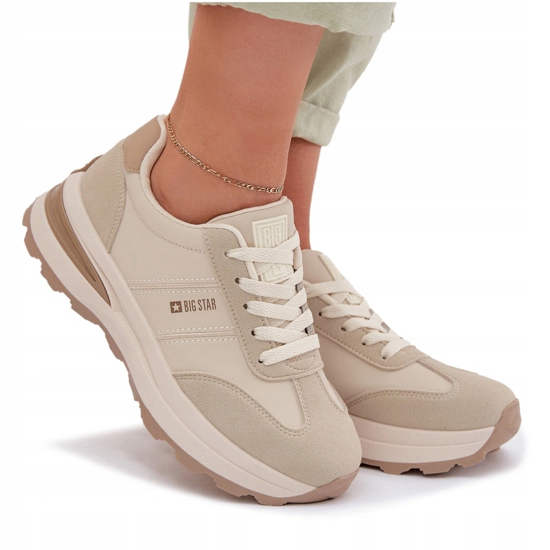 Dámské Sportovní Tenisky Big Star Hi-poly System TT274876 Béžové 39