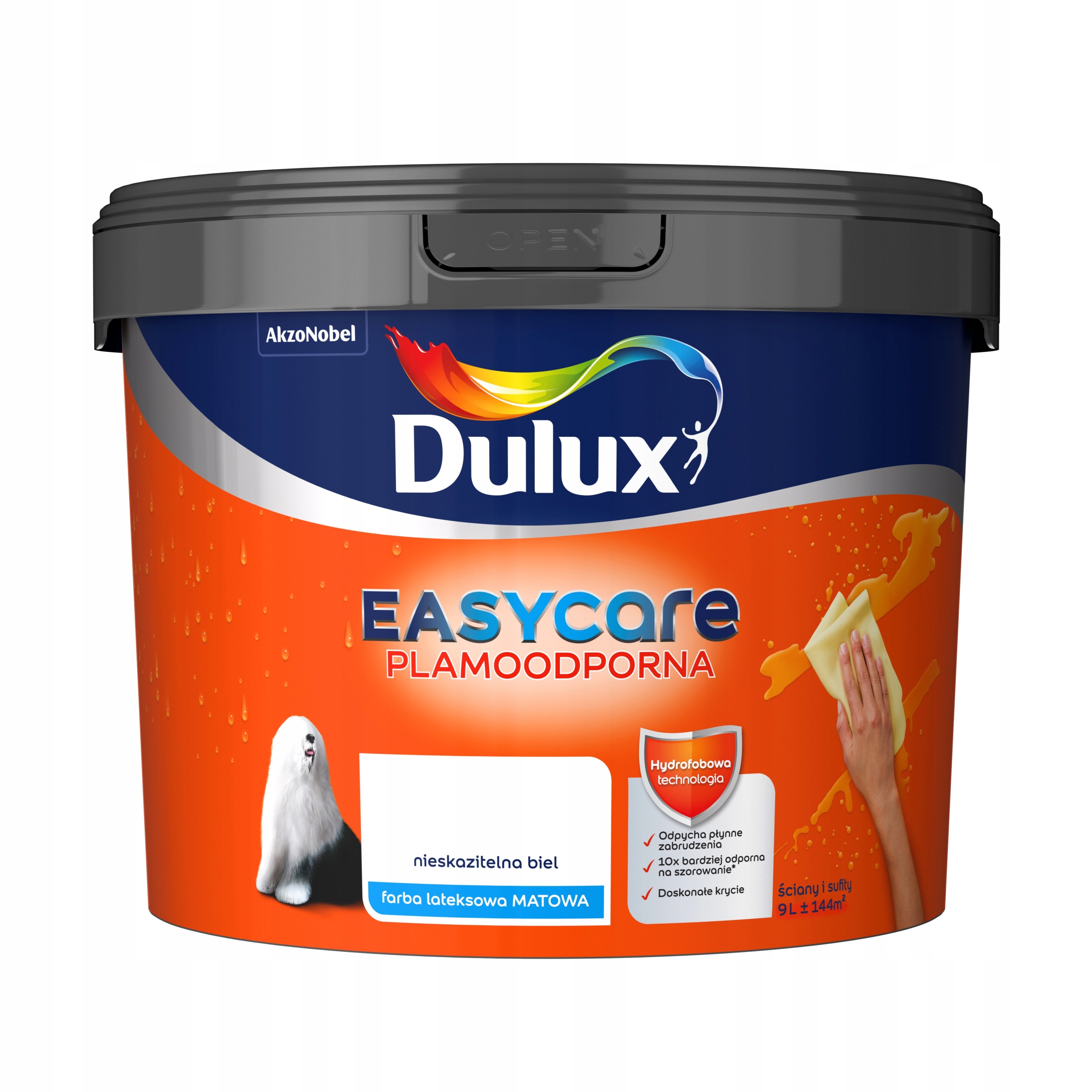 Dulux EasyCare farba odolná voči škvrnám 9L bezšvová Biela