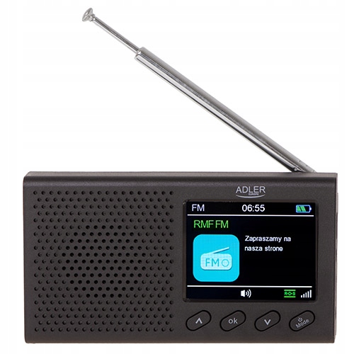 Ad 1198 Přenosné rádio LCD Fm Bluetooth Hodiny