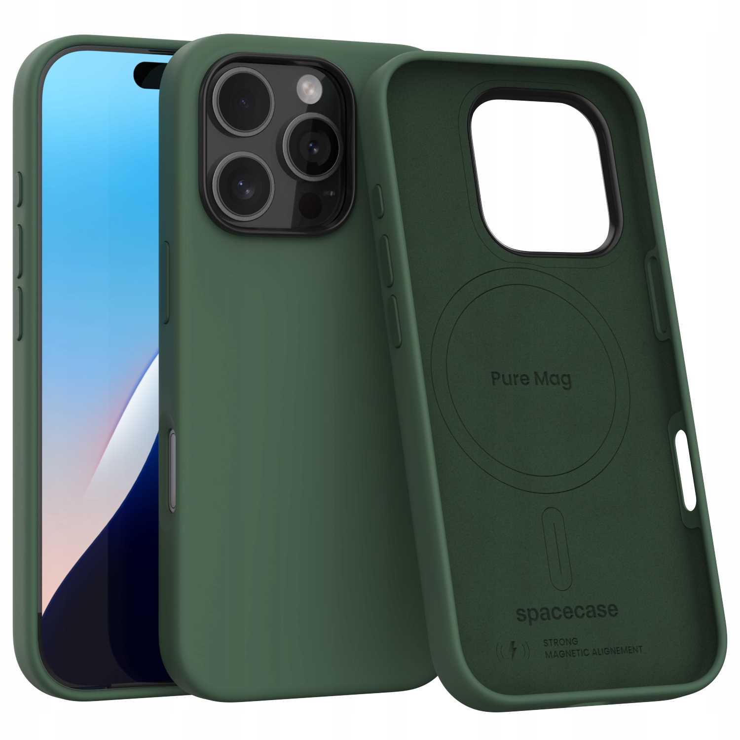 Spacecase Pure Mag iPhone 16 Pro tmavě zelený