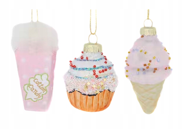 

Bombka szklana Bombki choinkowe babeczka lody 3szt