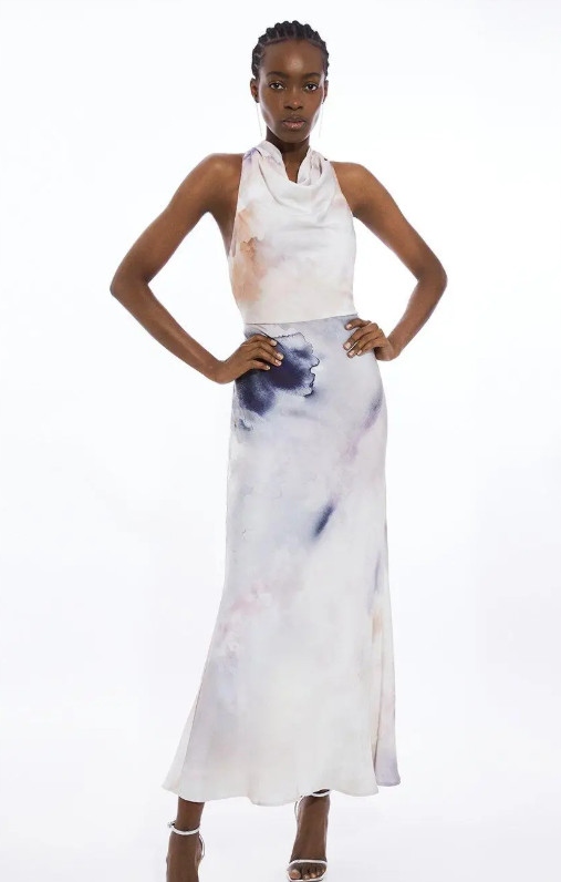 Vícebarevné Šaty Maxi Z Viskózy Karen Millen S