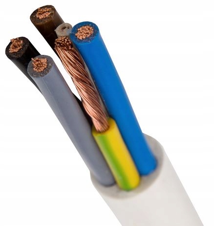 

Przewód Kabel Owy 5X2,5mm2 Linka Biały Elpar 1M
