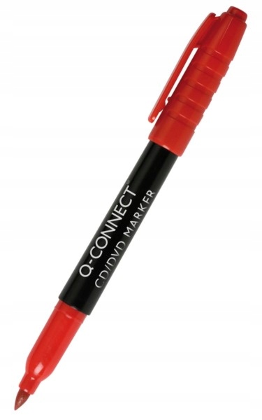 Marker do płyt CD, szkła, metalu, papieru, folii i plastiku, 1mm czerwony