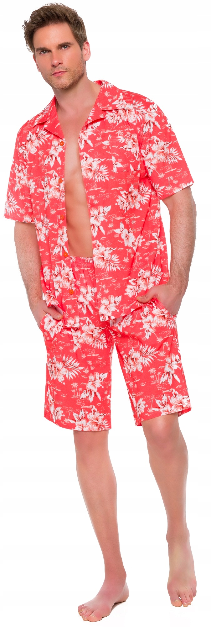 HAWAJSKA ROZPINANA BAWEŁNIANA PIŻAMA MĘSKA L Marka Taro