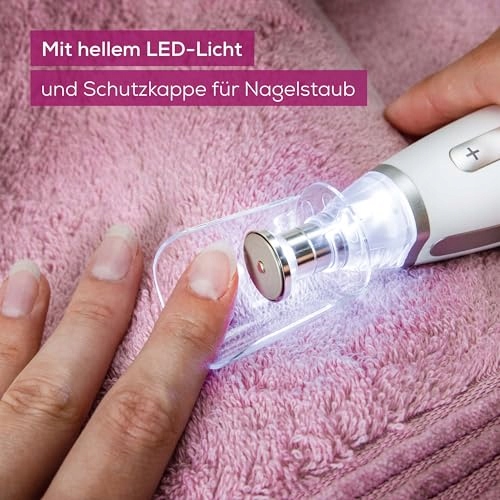 BEURER Zestaw Do Manicure I Pedicure Elektryczny Pilnik LED 10 Końcówek — miniatura 4