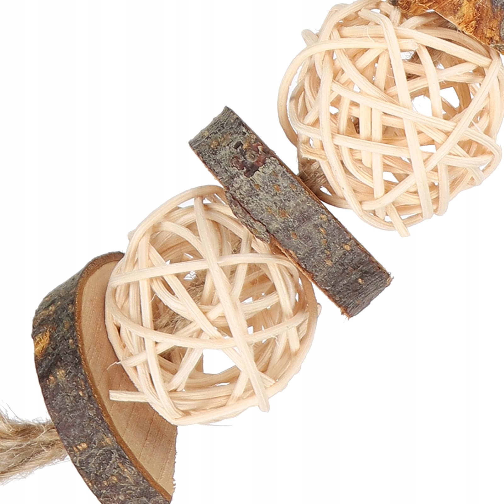 KAUSTÄBCHEN Zabawki Dla Papug Zestaw 5 Sztuk Naturalne Drewno i Rattan — miniatura 2