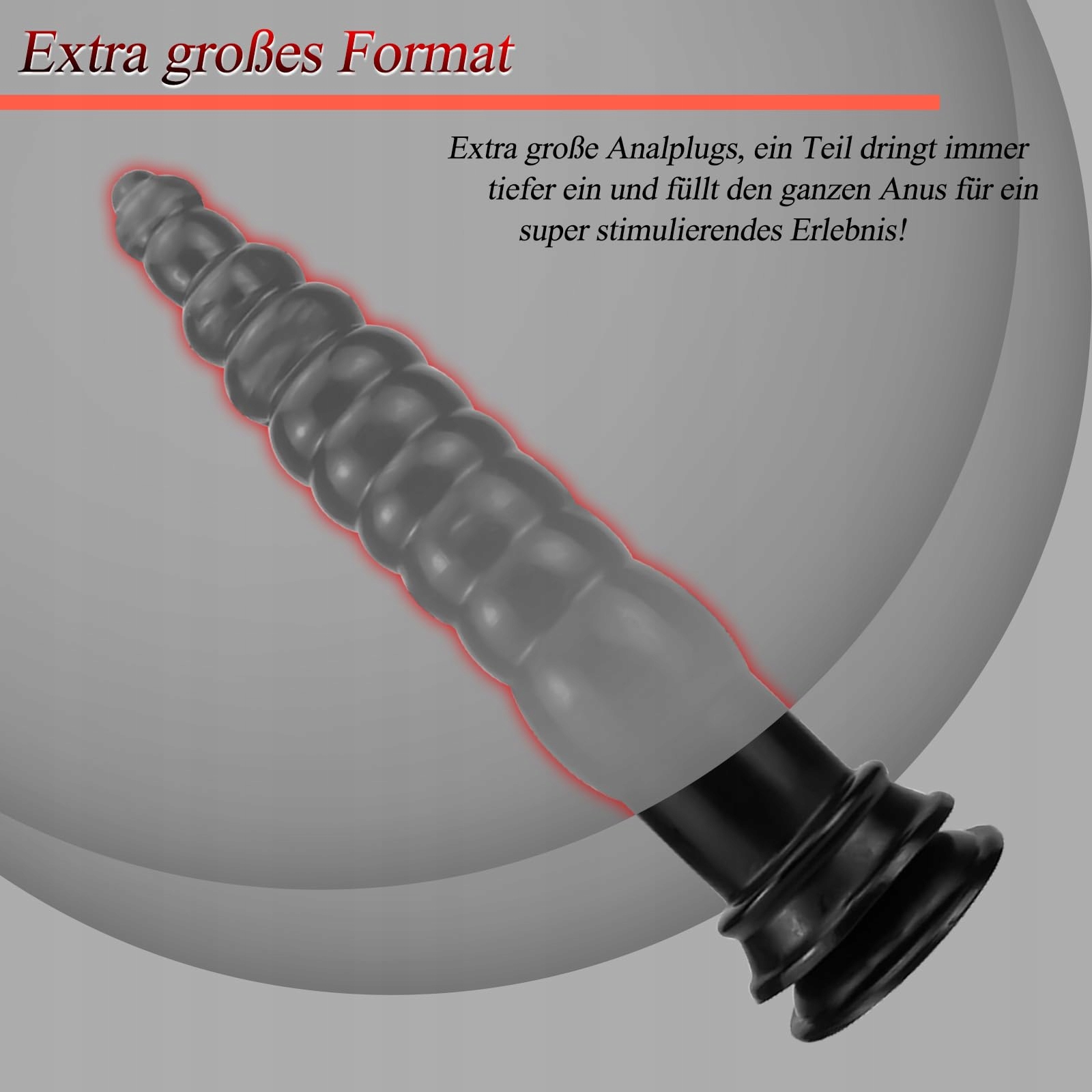 BDSMLOVE Analdildo XXL 32 CM Duży Korek Analny Dla Dorosłych Czarny — miniatura 5