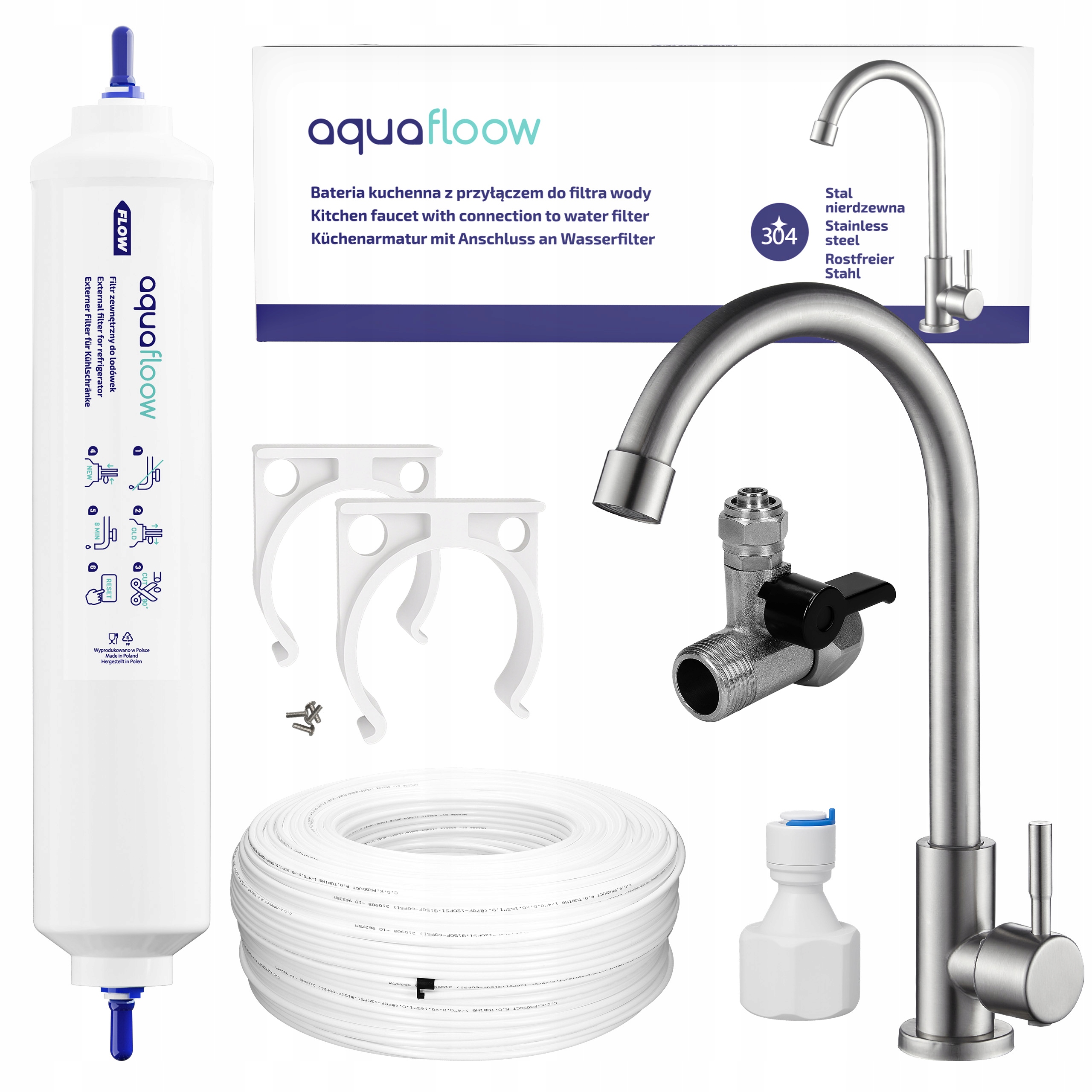 Sada pro filtrování vody: Kuchyňská baterie Filtr vody Příslušenství hadička spojka