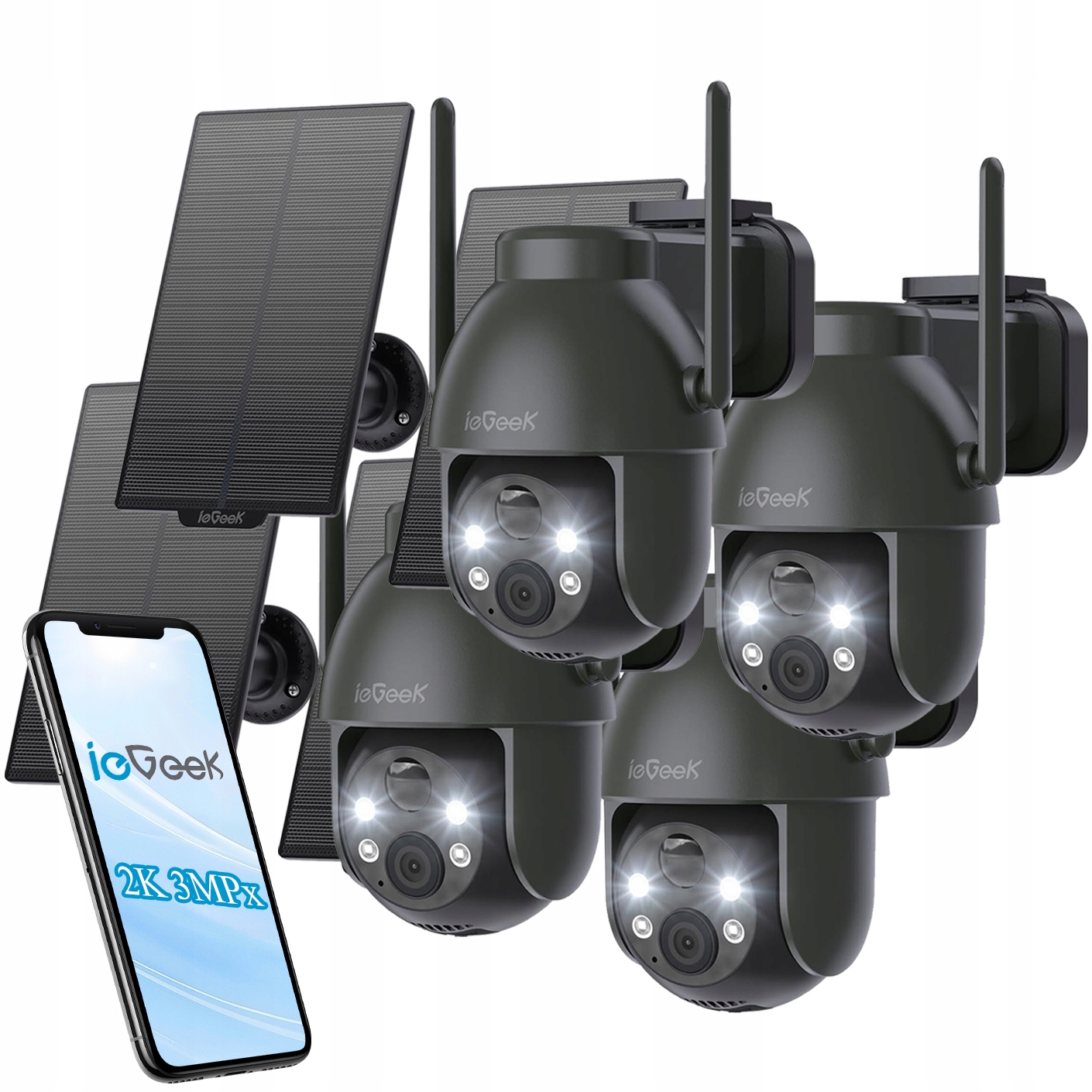 Venkovní Otočná Solární Kamera Ip Hd Smart Wifi 2K 4KS Pro Monitorování