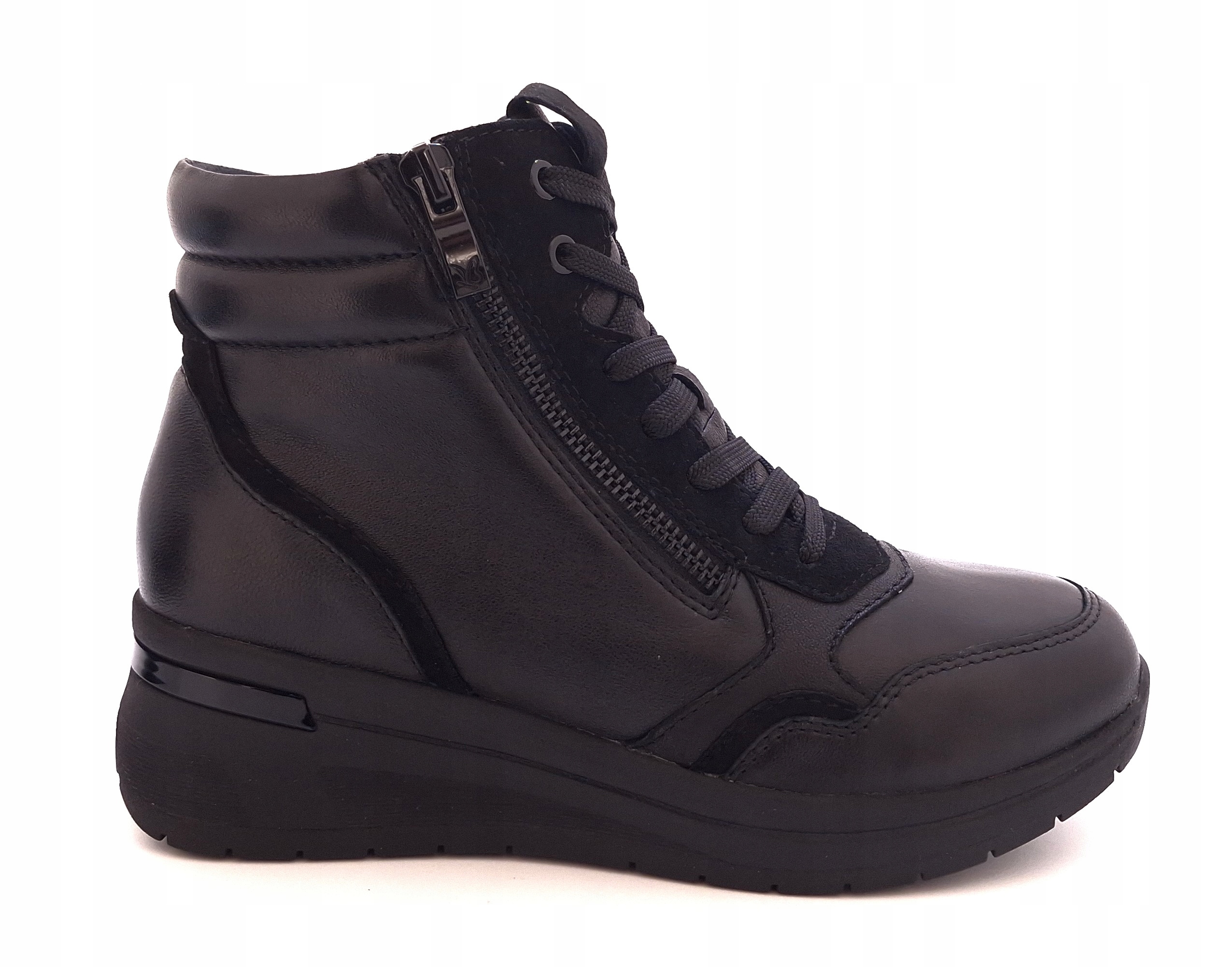 Zateplené kožené dámské tenisky černé barvy Caprice 9-26103 r36