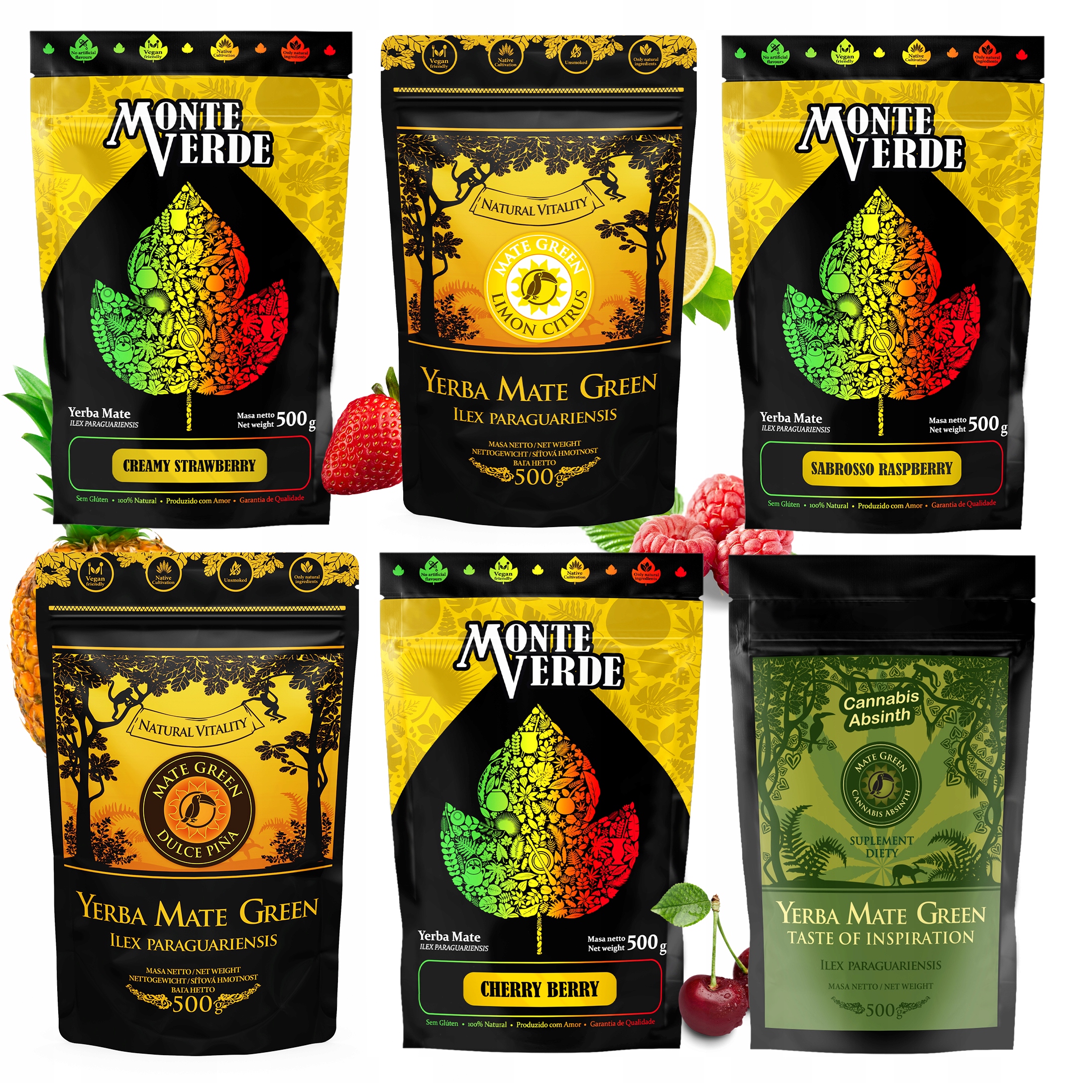 Levně Sada Yerba Mate Monte Verde a Mate Green Ovocová 3 kg různé