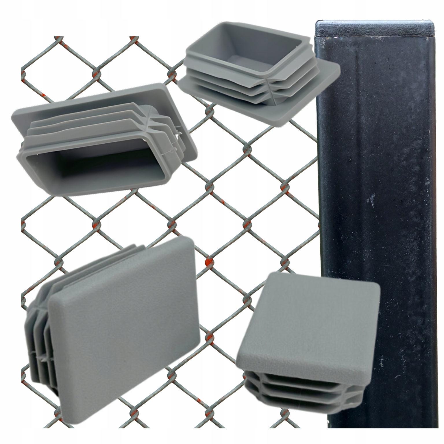 Vnitřní krytka na profil sloupku stříška 60x40 3-4mm 20 Ks Šedá