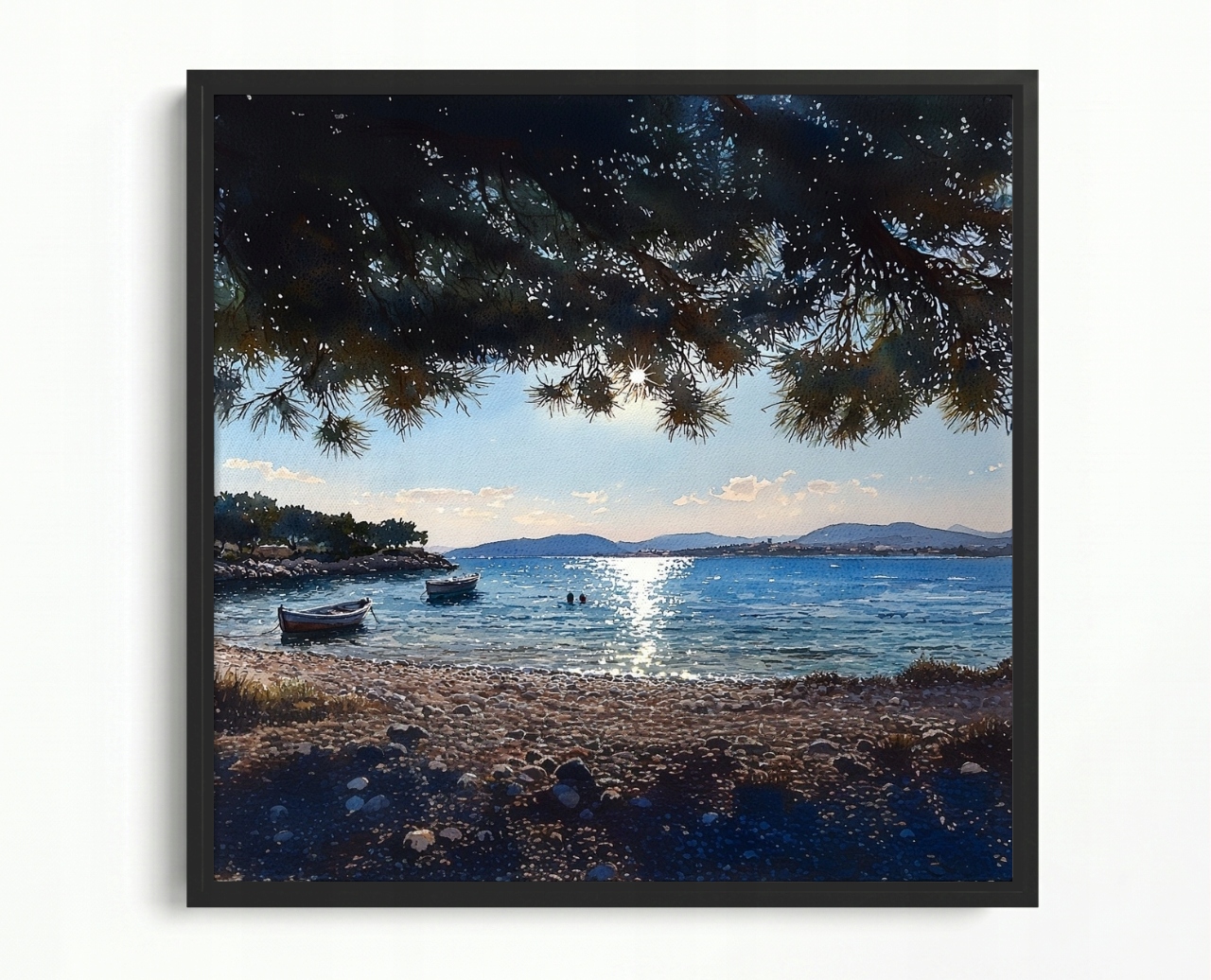 Obraz Rám Americký Box Krajina Chorvatsko Čiovo Pláž Moře Slunce 60x60