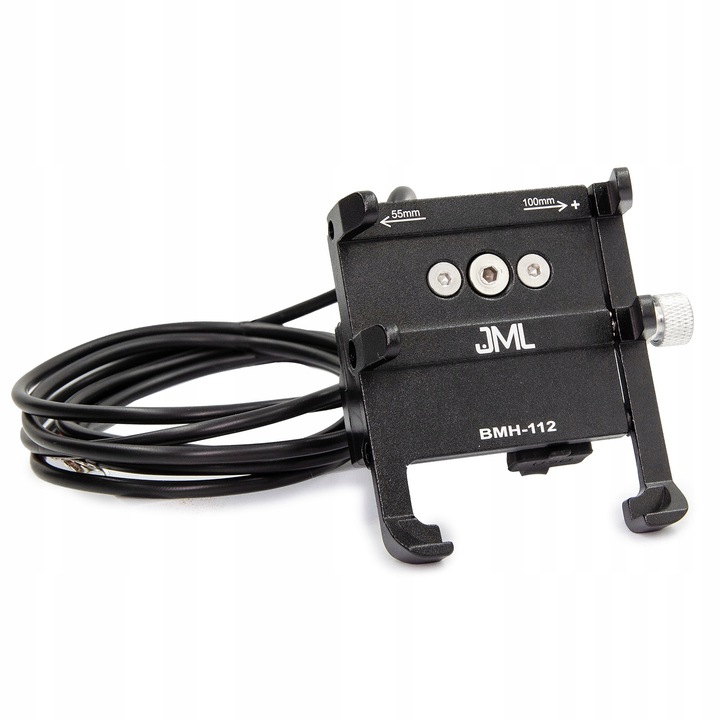 Uchwyt rowerowy motocyklowy na telefon Jml z ładowarką aluminiowy