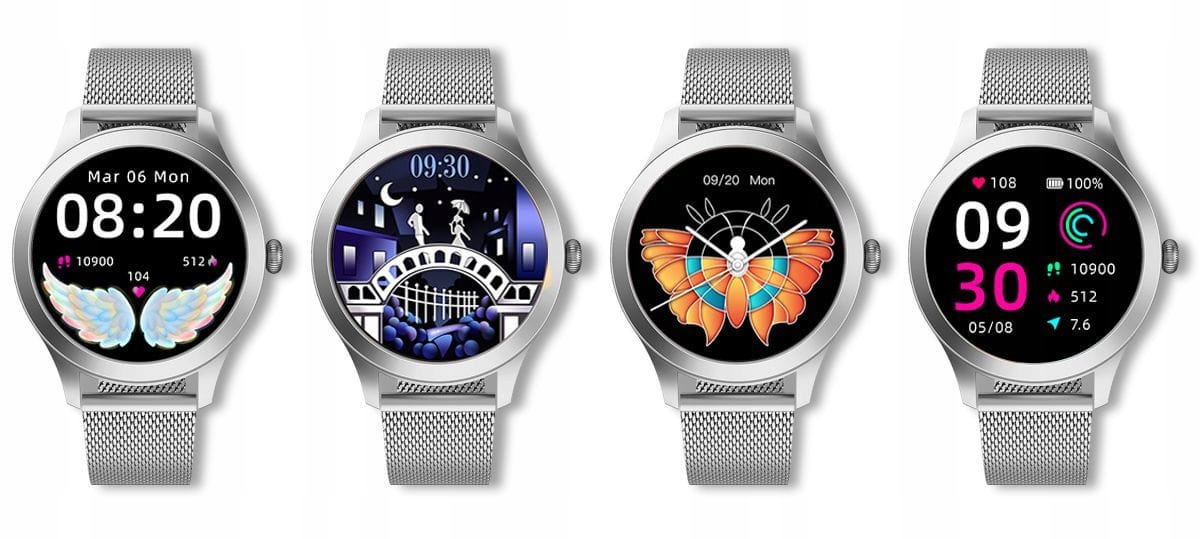 Damski SMARTWATCH G.Rossi SW014G -1 Srebrny Kształt koperty okrągła