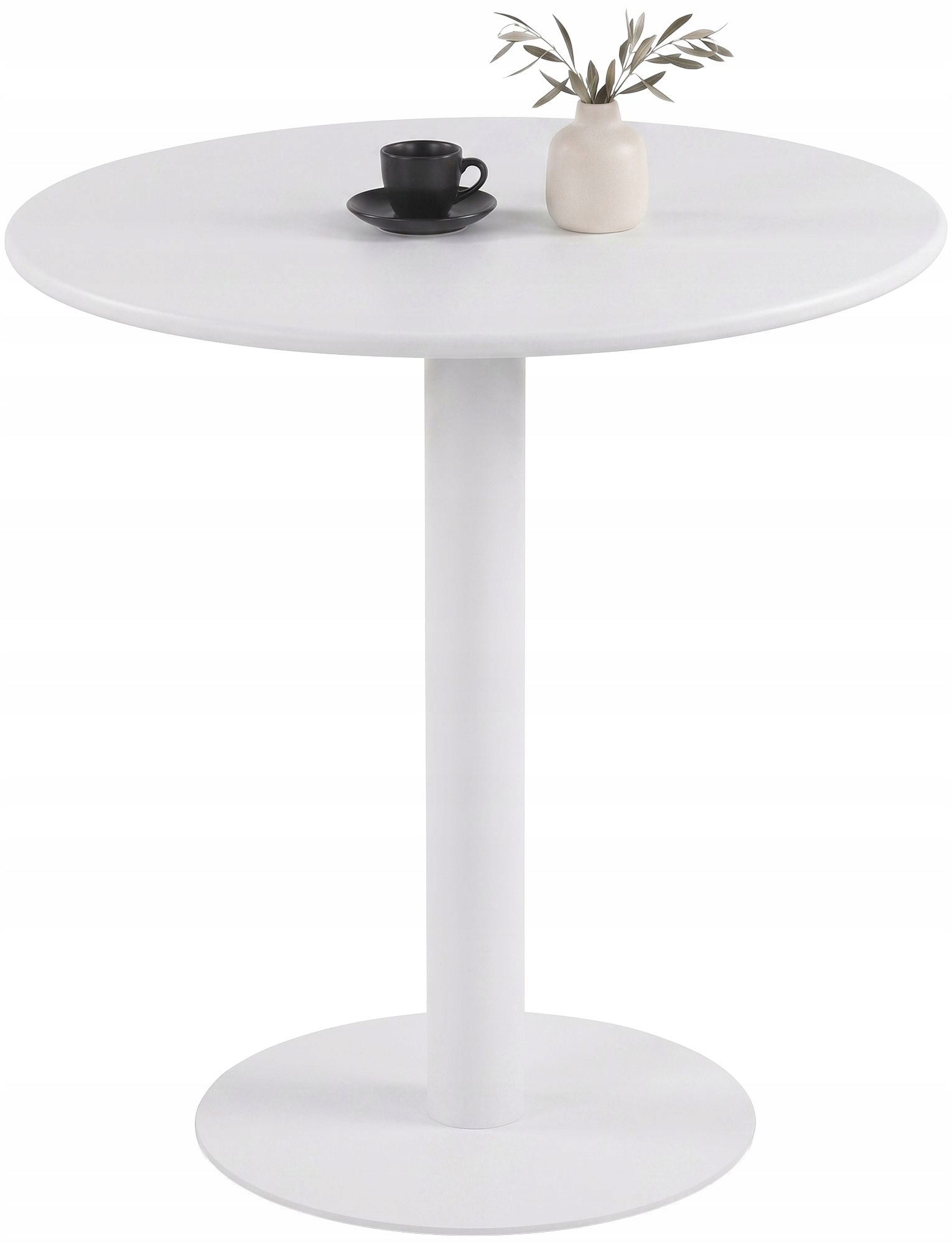Kulatý barový stolek do kavárny Jarla 70 cm, bílý