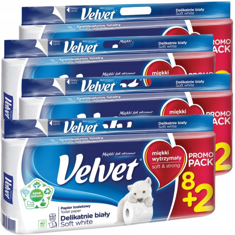 

Velvet Delikatnie Biały Papier Toaletowy 40 Rolek
