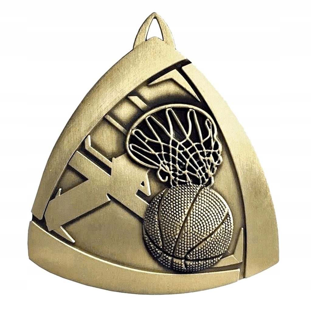 MDX408-AG-zestaw 10szt Medal Koszykówka, kolor antyczne złoto, średnica 5