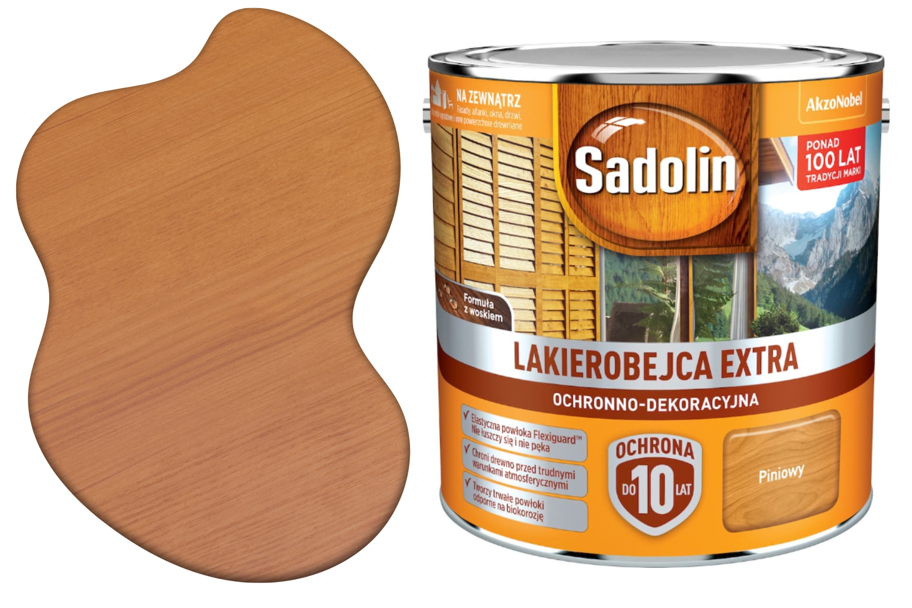 Wydajna Lazura Do Drewna Extra Ochronna Dekoracyjna Piniowy I 2,5L