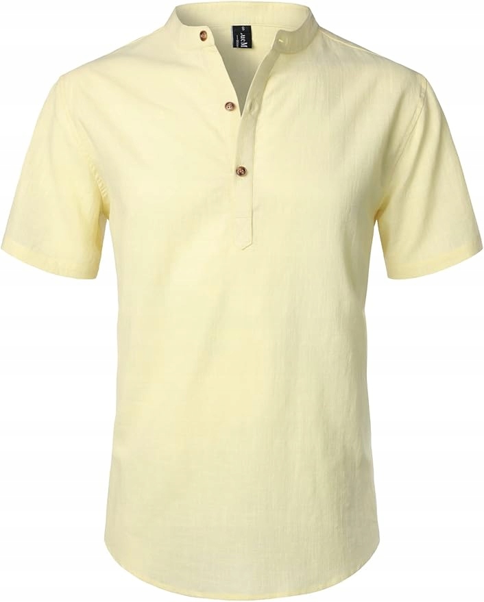 Pánská letní bavlněná košile Iniana Žlutá s krátkým rukávem S