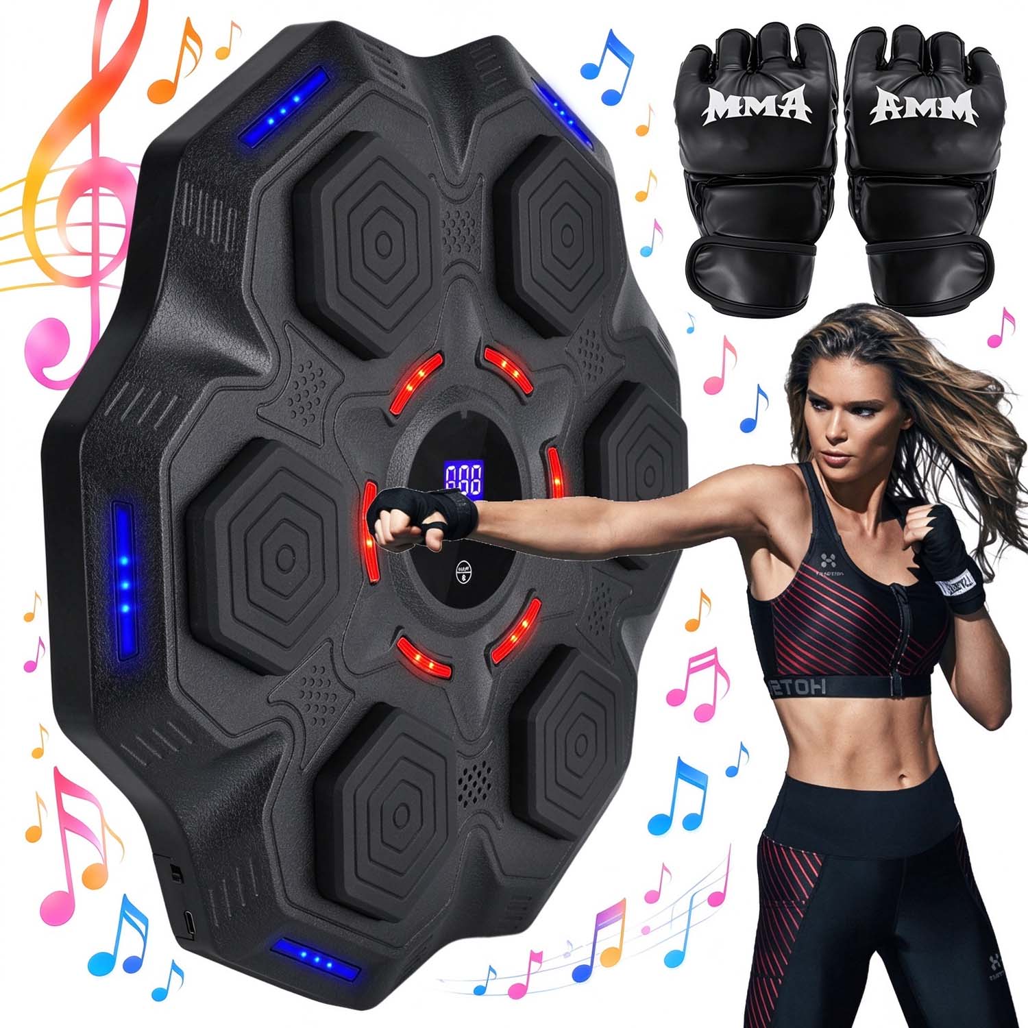 Music Boxing Machine Boxovací Stěna Hudební Štít Bluetooth Rukavice