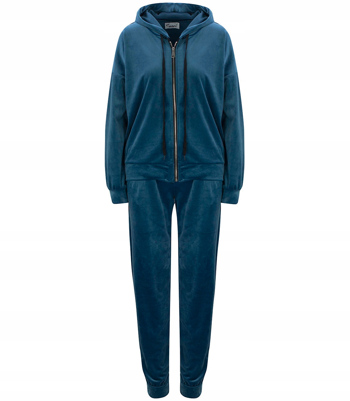 Dámská teplákovka sportovní velurová mikina s kalhotami kapuce uniw