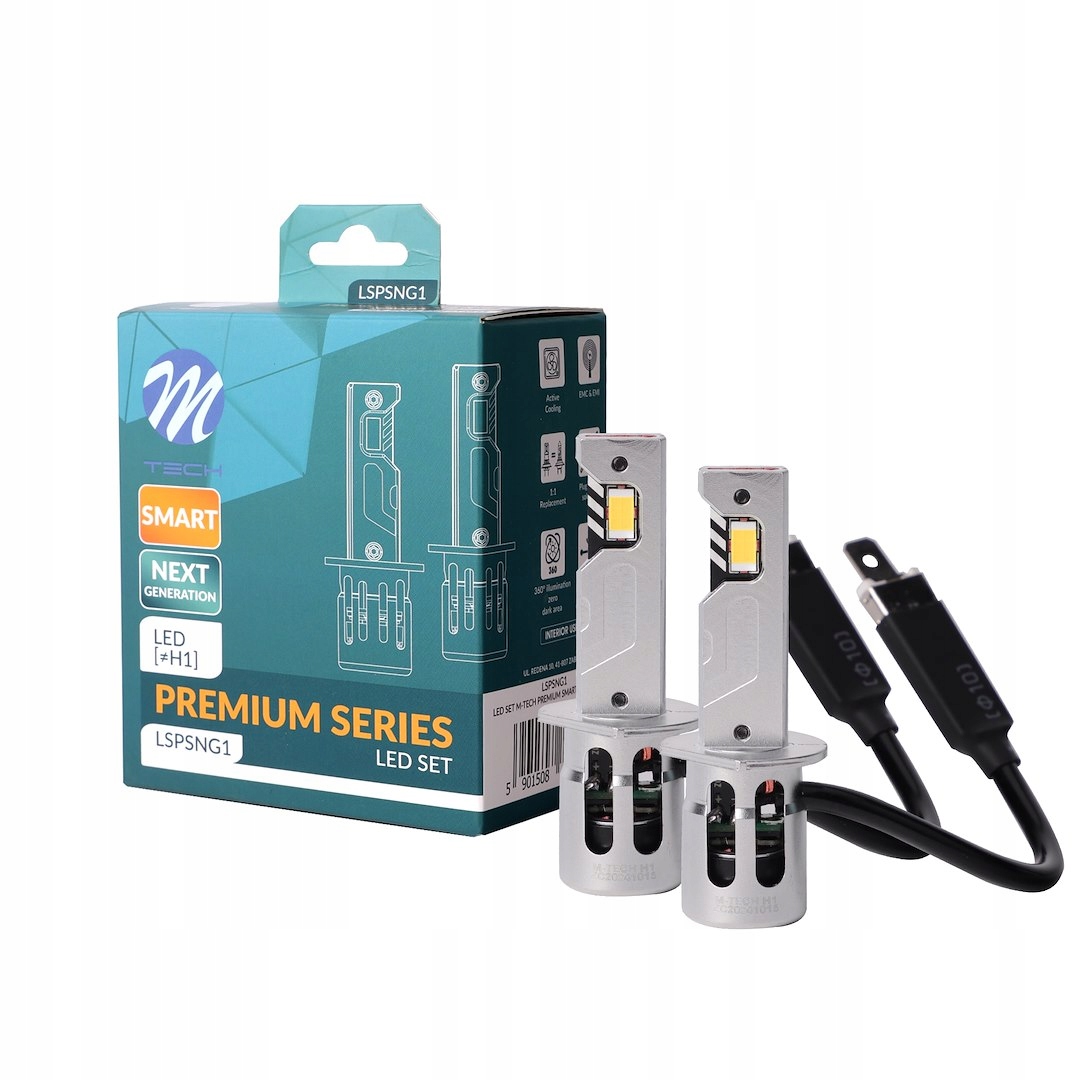 Żarówki samochodowe Led seria Lspsng H1 12V 6000K M-tech 2szt.