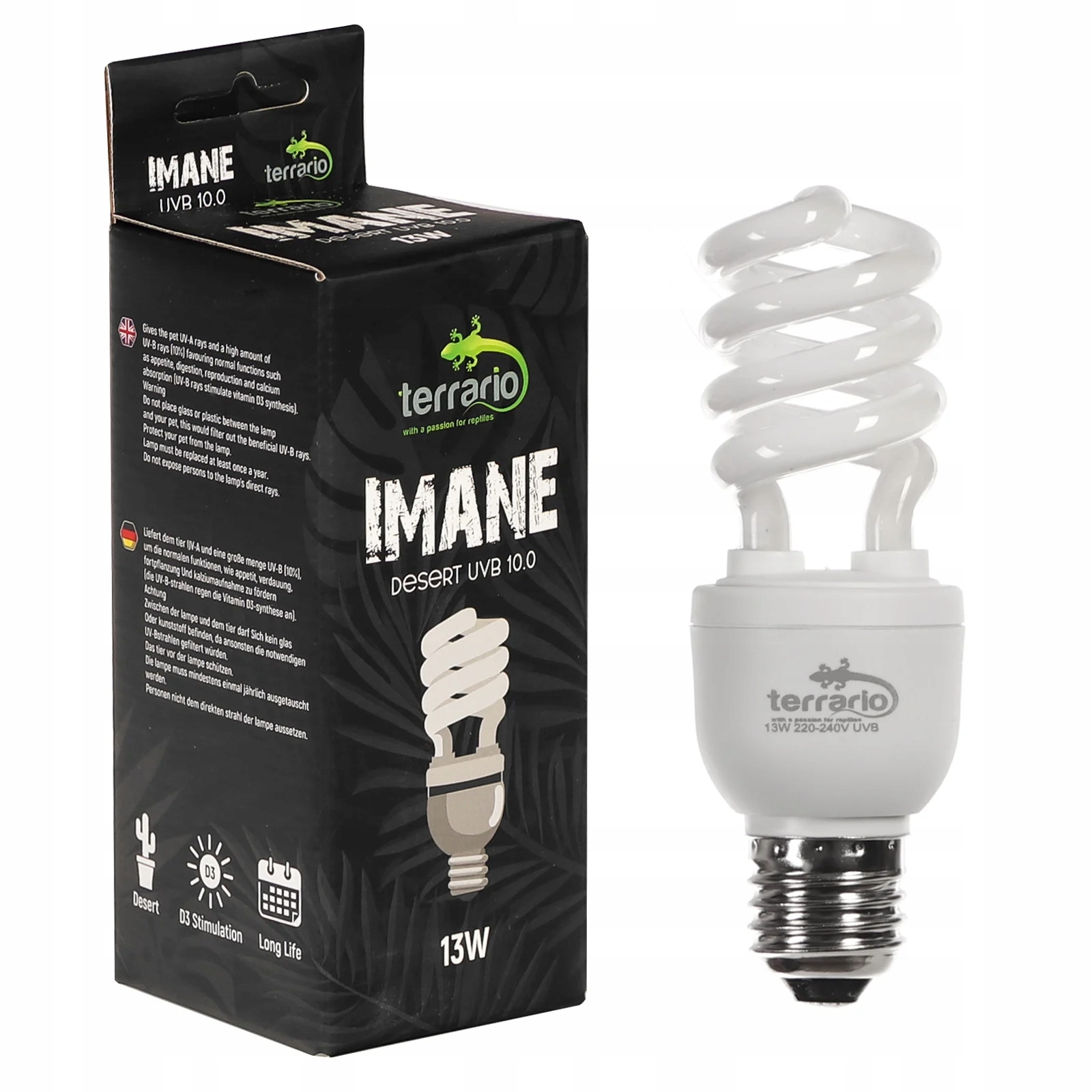 Levně Uvb Lampa Do Terária Pro Pouštní Plazy, Spirálová Žárovka Pro Plazy