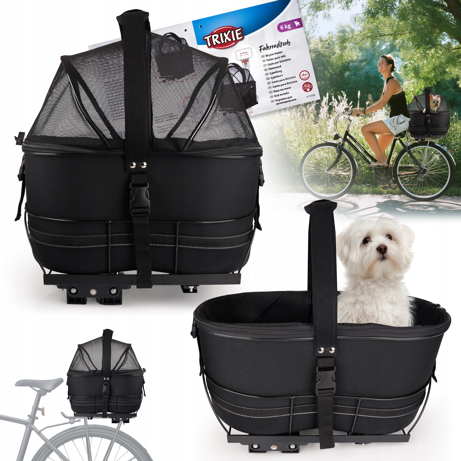 Transporter Kosz Rowerowy Torba dla Psa Trixie Koszyk na Rower Bagażnik