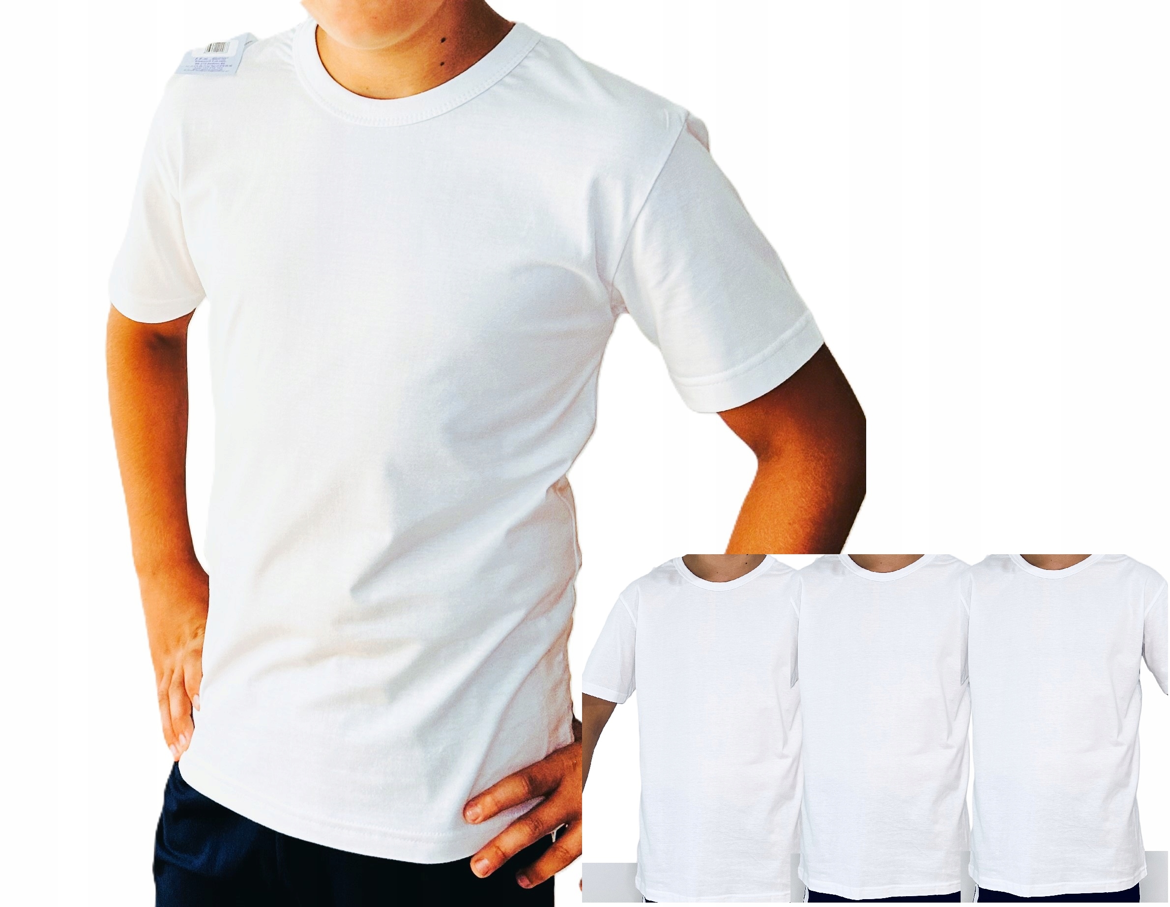 T-shirt koszulka gimnastyczna biała Gucio XXL 186 Polski produkt 3pak