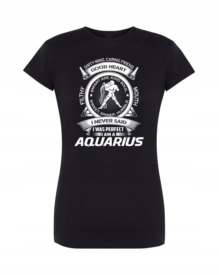 

T-shirt damski czarny Znak Zodiaku - Aquarius XL