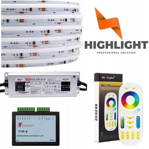 10 m sekvenčný animovaný set Cob Rgbw SK6812