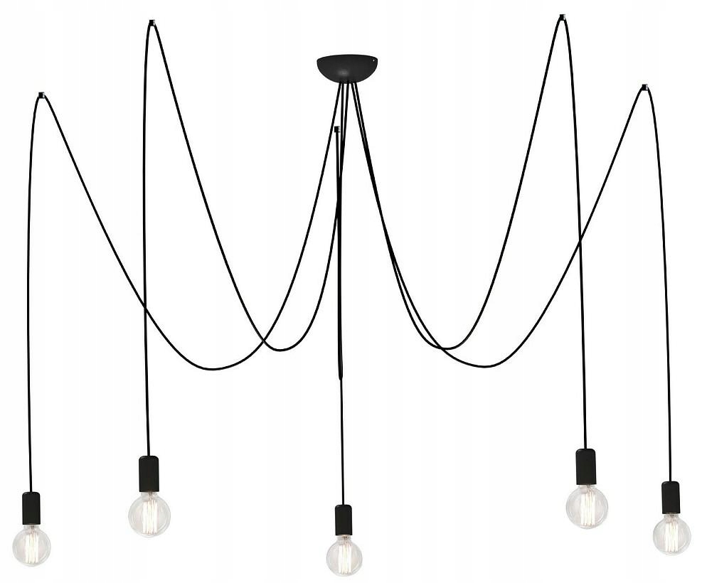 Závěsná lampa Spider Černá 5xE27 Stropní Svítidlo do pokoje domu Moderní