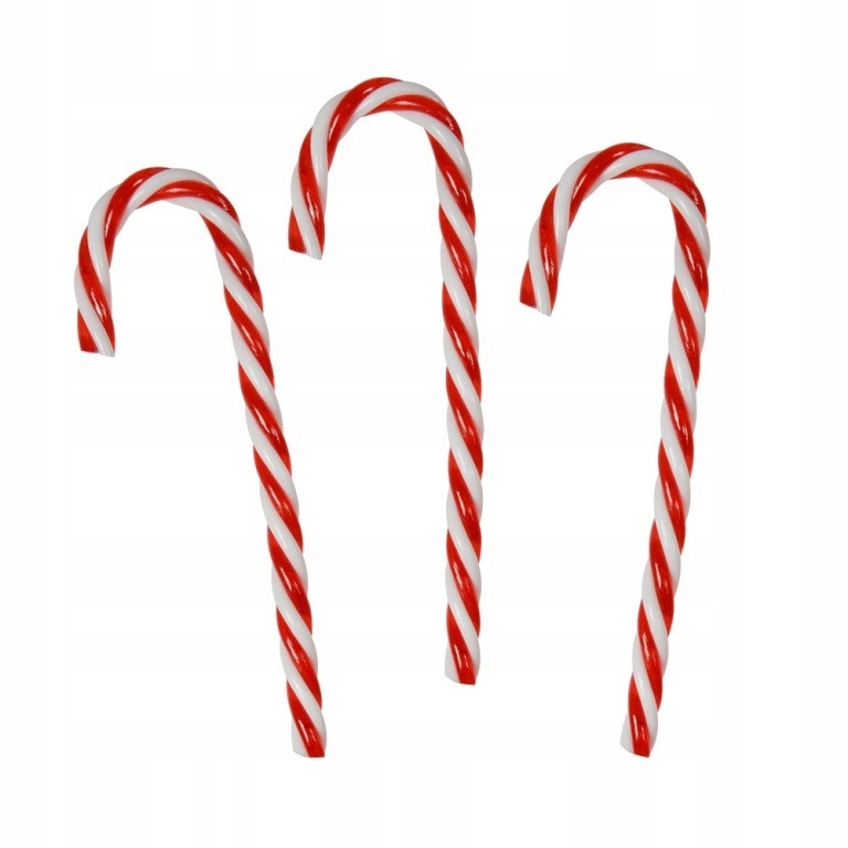 

Laski choinkowe 3 sztuki laska cukierkowa czerwona