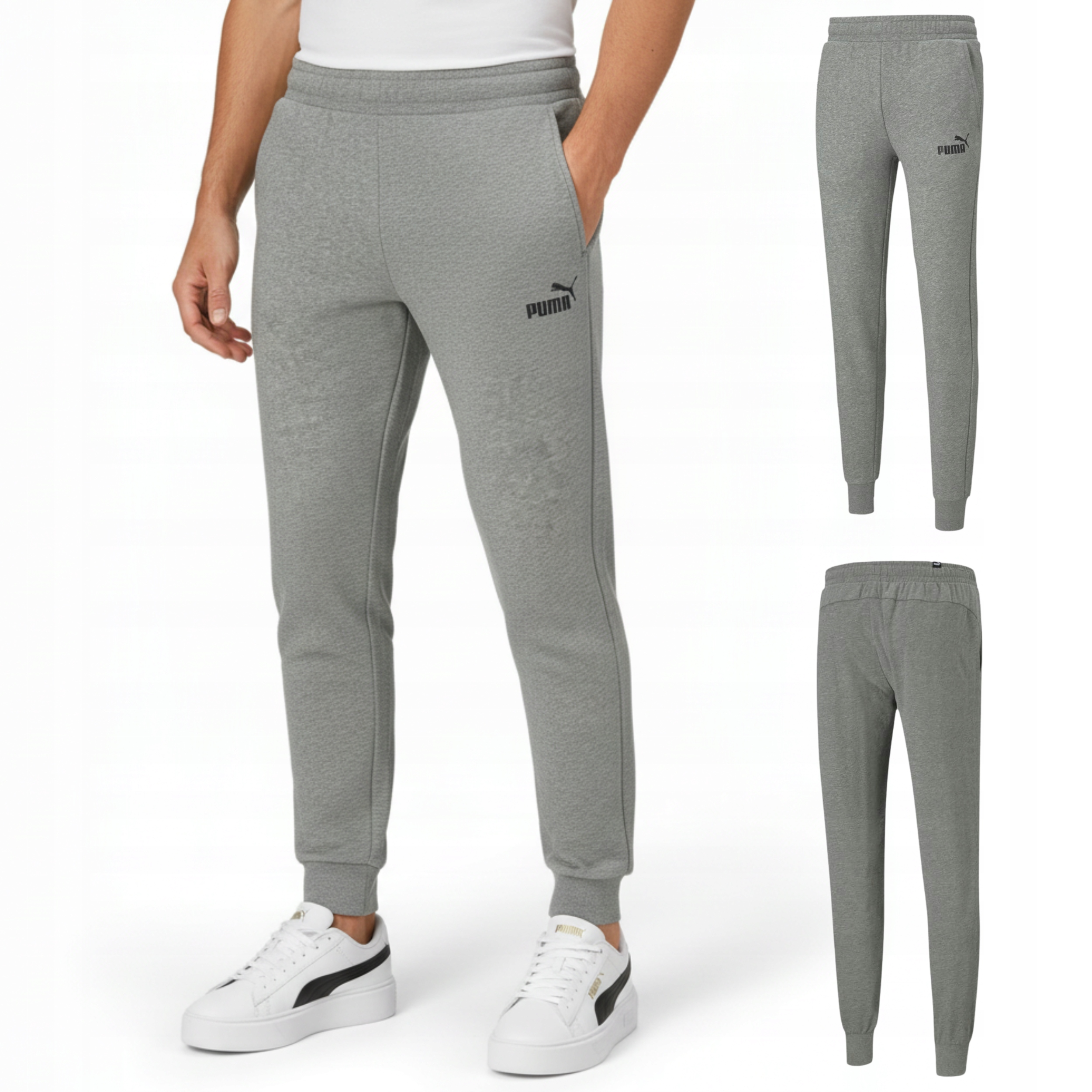 Pánské sportovní bavlněné teplákové kalhoty Puma Ess Slim Pants 586749 03 S