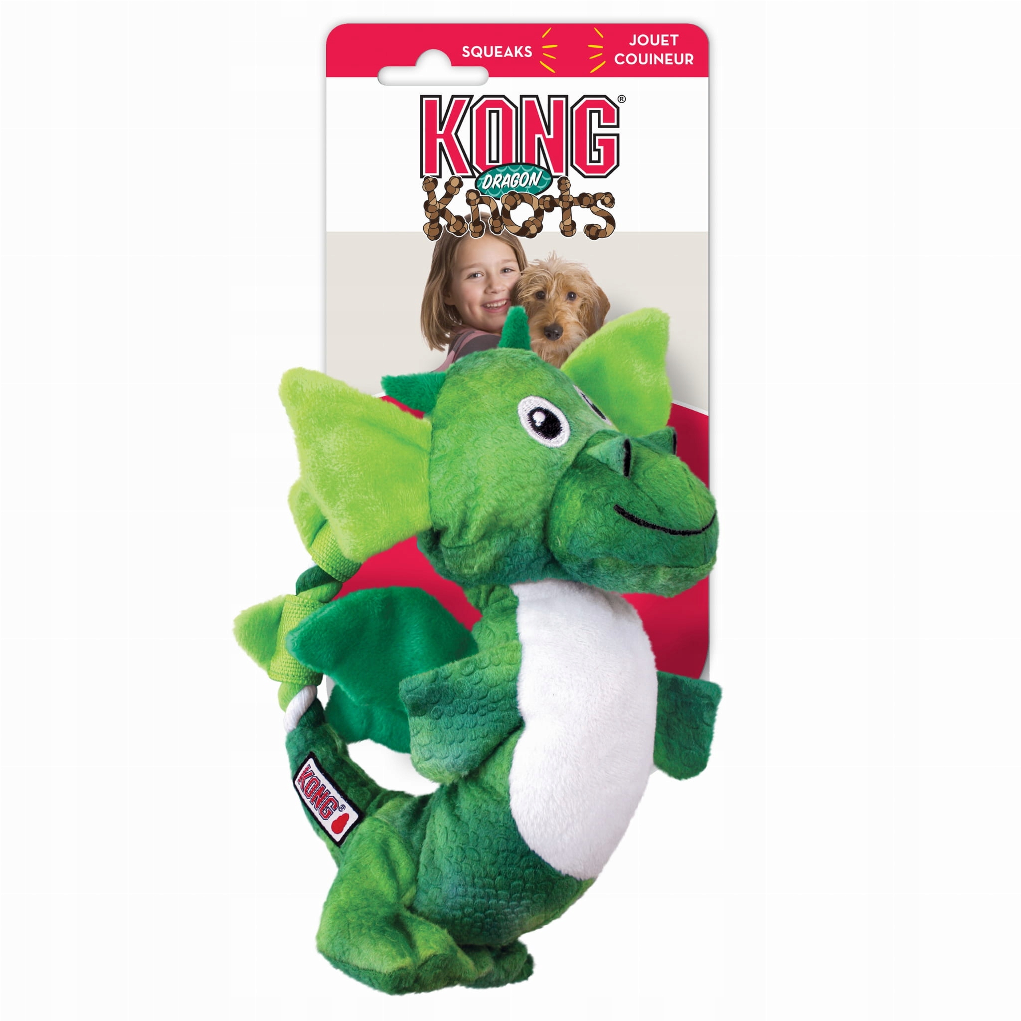Hračka pískací pro psa Kong K.Pes NKK21E Knots Dragon Assorted M/L