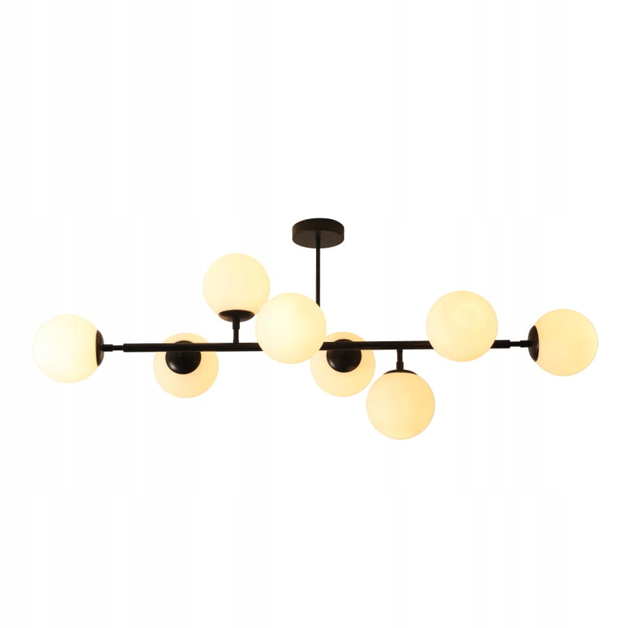 Lampa sufitowa Dorado, wiszące oświetlenie z mlecznymi kloszami do salonu
