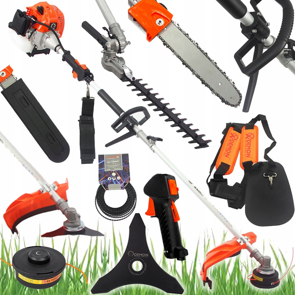 Kosa Spalinowa 4w1 Kosiarka Nożyce Do Żywopłotu Piła Pilarka Demon 3KM