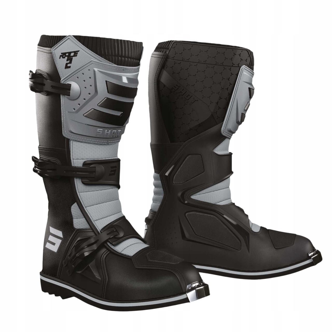 Topánky Na Crossa Štvorkolka Enduro Offroad Shot Race 2 Black Grey 47