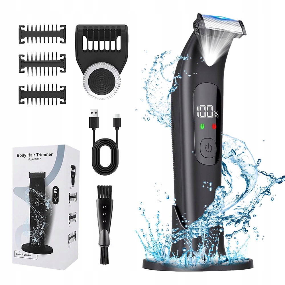 Wodoodporna Golarka Trymer Golenia Ciała Miejsc Intymnych Z Led