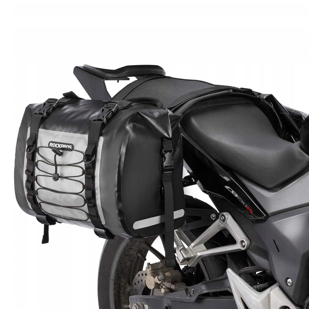 Podwójna Wodoodporna Torba Motocyklowa Dwie Sakwy Duża Pojemność 60L Szara
