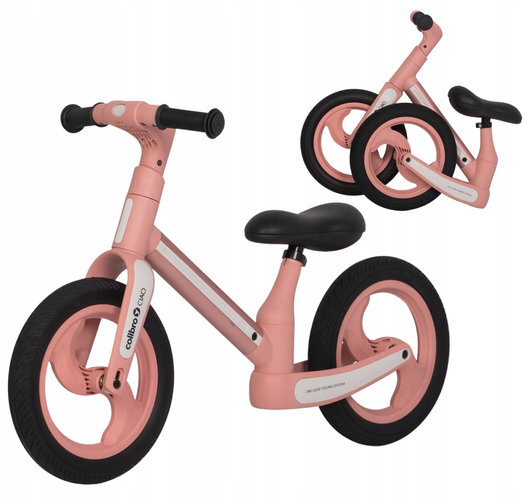 Colibro Ciao Rowerek biegowy Składany Bezpieczny Lekki Bike Rose Gold