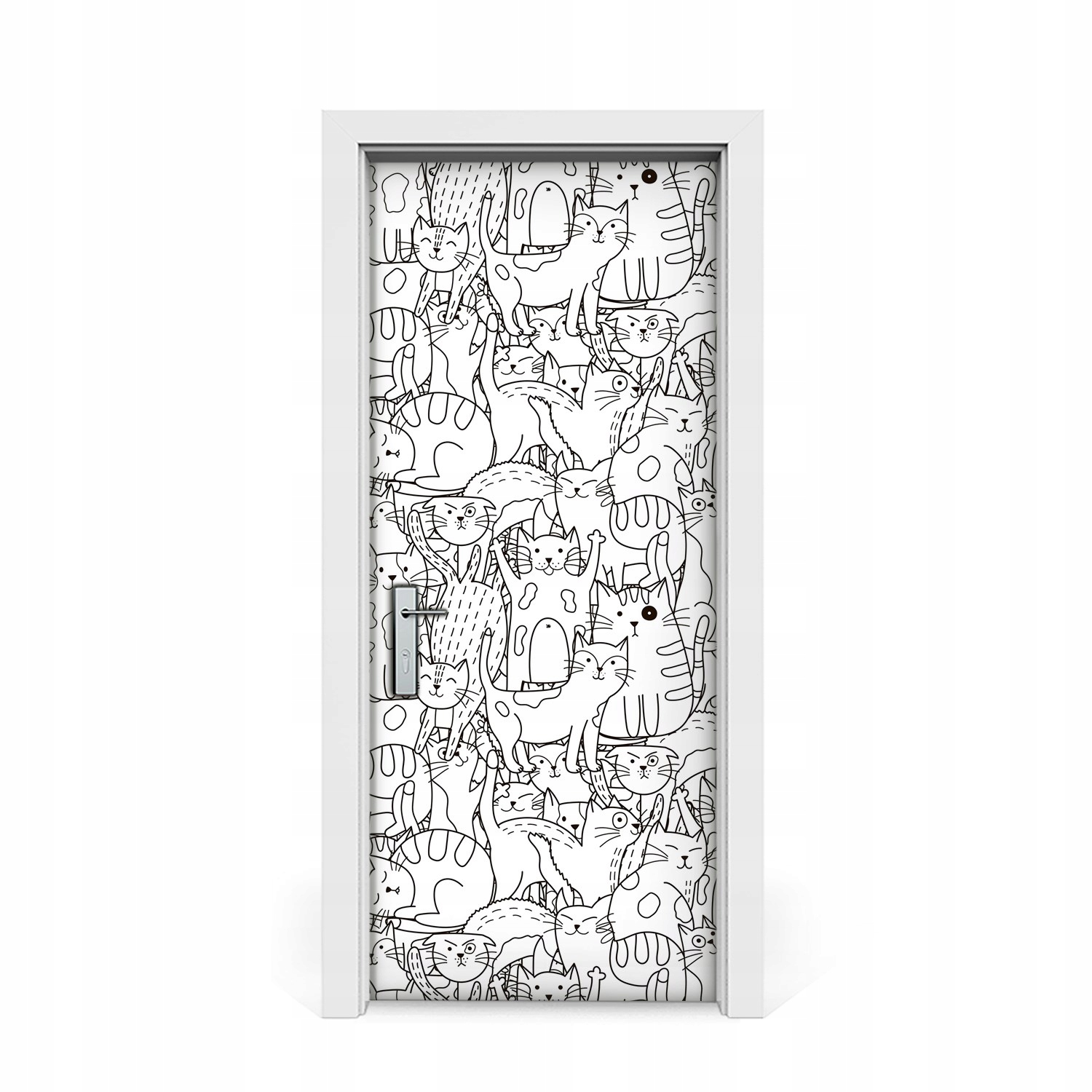 

Okleina naklejka drzwi Koty w stylu Doodle 85x205