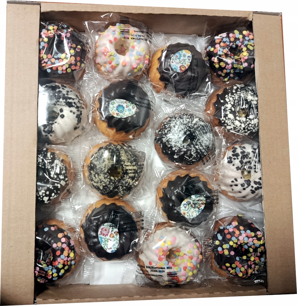 Levně Velikonoční piškotové košíčky Mix s ozdobami 40 g x 16 Kusů