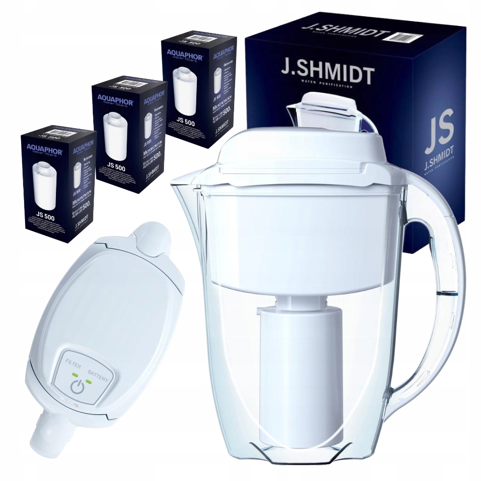 Dzbanek filtrujący Aquaphor J.Shmidt 500 elektroniczny 3 wkłady