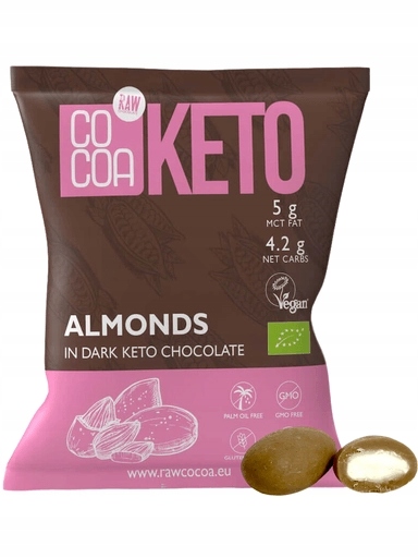 3x Mandle v čokoládě Keto s Mct olejem bez cukru 70 g Cocoa Bio