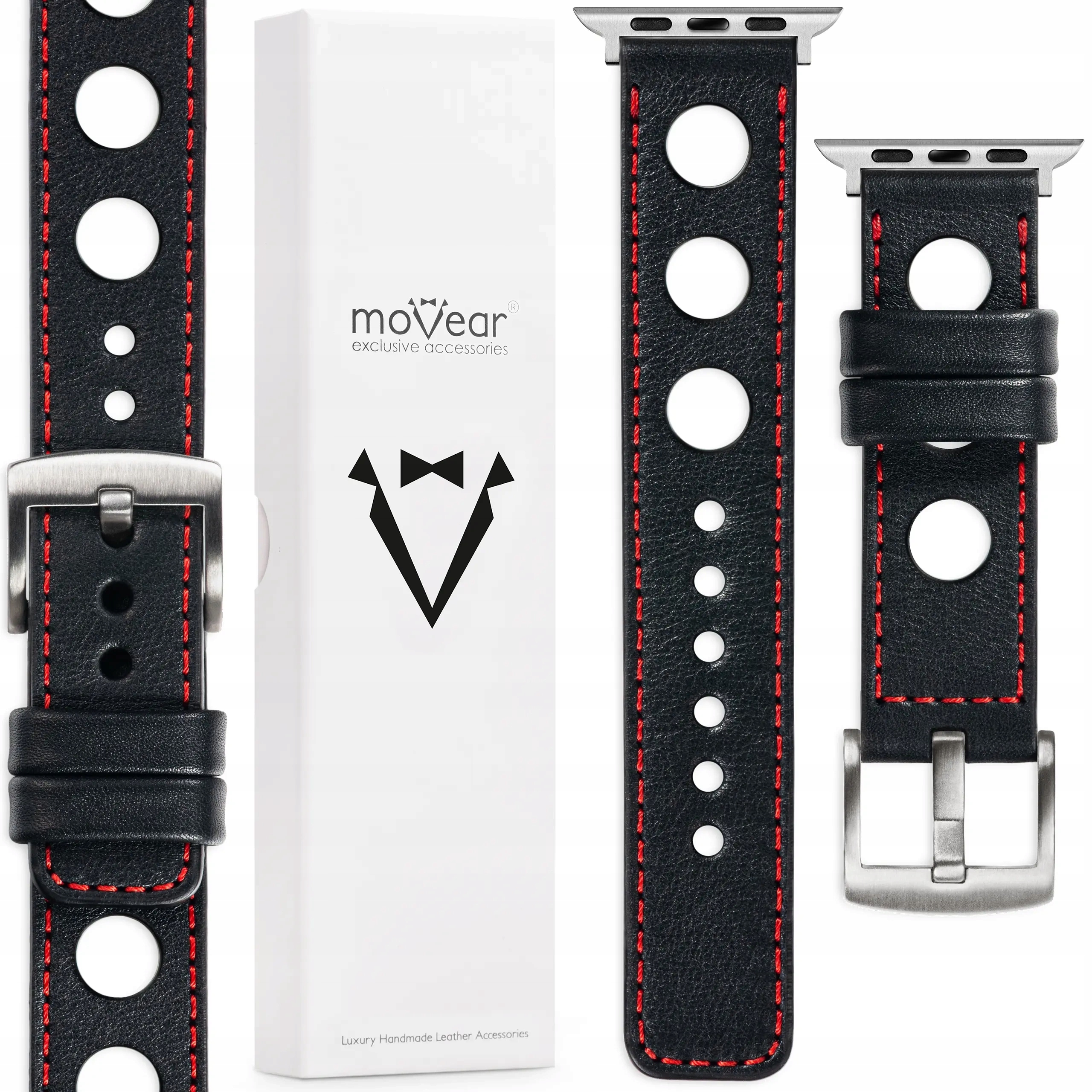 Prémiový kožený řemínek pro Apple Watch 10 9 8 7 6 5 Se 42-40 mm Movear